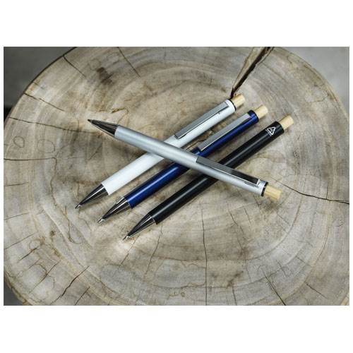 Obrázky: Biele guličkové pero, recykl. hliník, čierna náplň, Obrázok 4