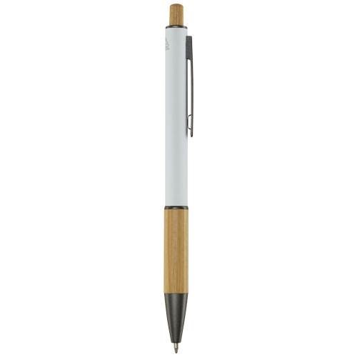 Obrázky: Biele guličkové pero - recykl. hliník/bambus, ČN, Obrázok 7