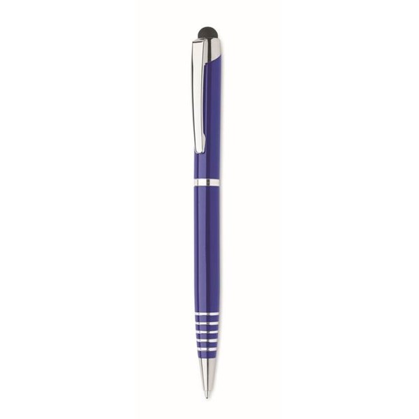Obrázky: Modré otočné guličkové pero so stylusom, MN