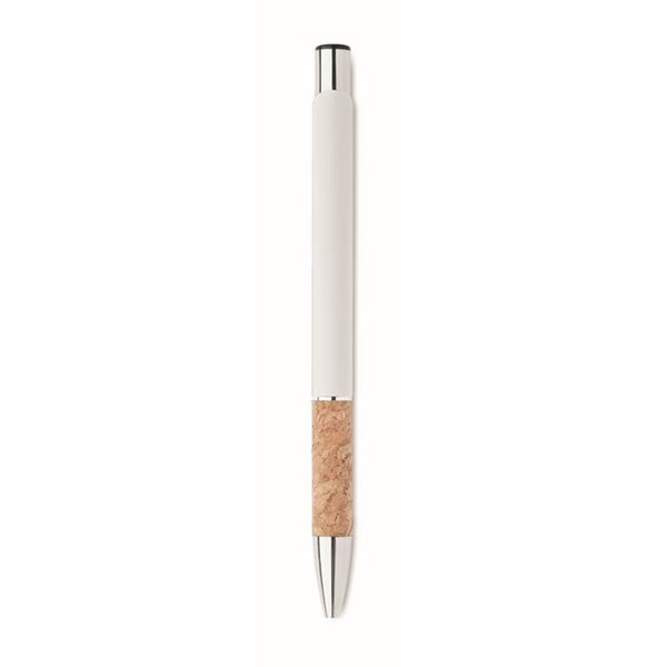 Obrázky: Hliníkové pero s korkovým úchopom, biela, MN, Obrázok 6