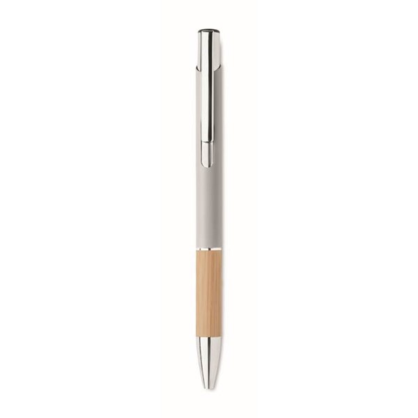 Obrázky: Hliníkové pero s bambusovým úchopom, striebor. MN, Obrázok 4