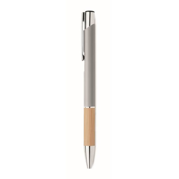 Obrázky: Hliníkové pero s bambusovým úchopom, striebor. MN, Obrázok 5