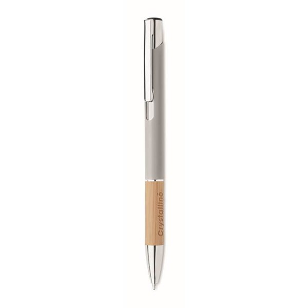 Obrázky: Hliníkové pero s bambusovým úchopom, striebor. MN, Obrázok 7