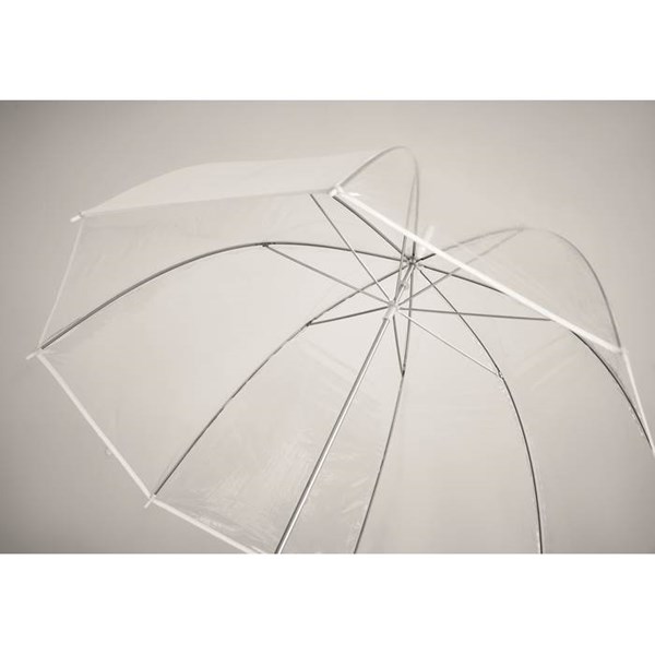 Obrázky: Priehľadný mechanický dáždnik s bielym panelom, Obrázok 5