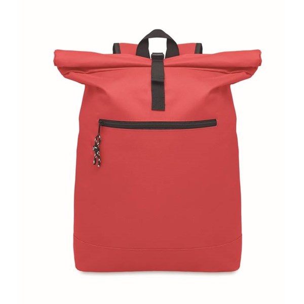 Obrázky: Červený polyest. rolovací ruksak na notebook