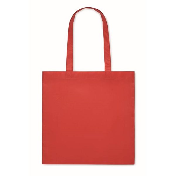 Obrázky: Červená taška netkaná textília RPET, dlhá rukoväť, Obrázok 2