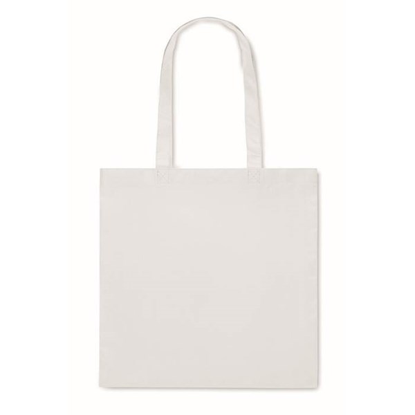 Obrázky: Biela taška netkaná textília RPET, dlhá rukoväť, Obrázok 2