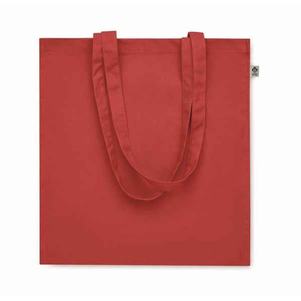 Obrázky: Červená nákupná taška 220g, bio BA, dl. rukväte, Obrázok 2