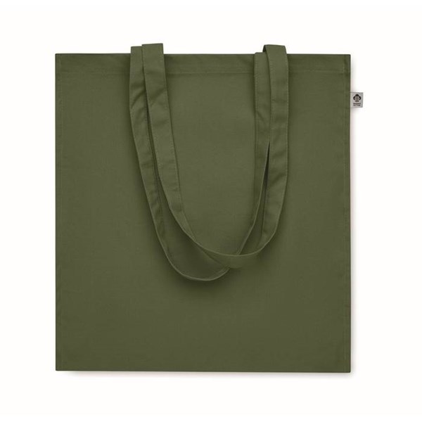 Obrázky: Tm. zelená nákupná taška 220g, bio BA, dl. rukväte, Obrázok 2