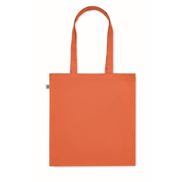 Obrázky: Oranžová nákupná taška 220g, bio BA, dl. rukväte, Obrázok 5
