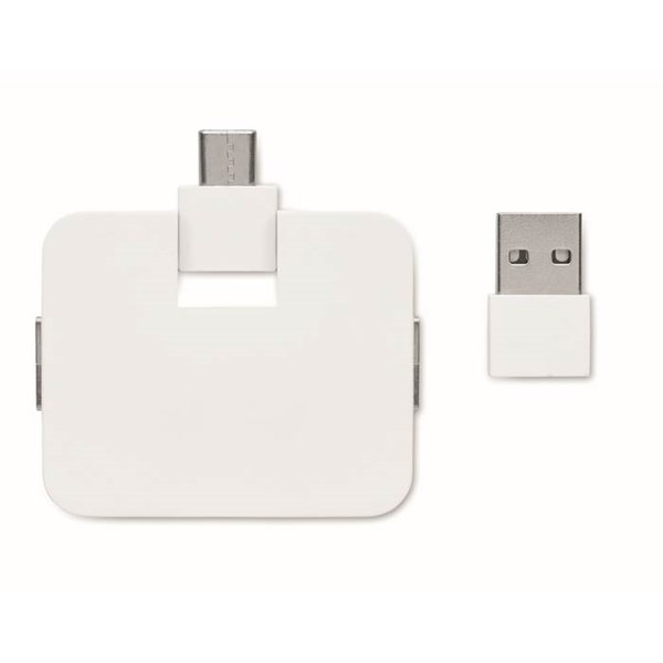 Obrázky: 4portový USB rozbočovač, biely, Obrázok 2