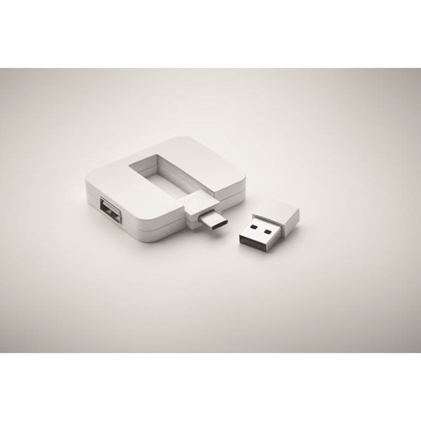 Obrázky: 4portový USB rozbočovač, biely, Obrázok 5
