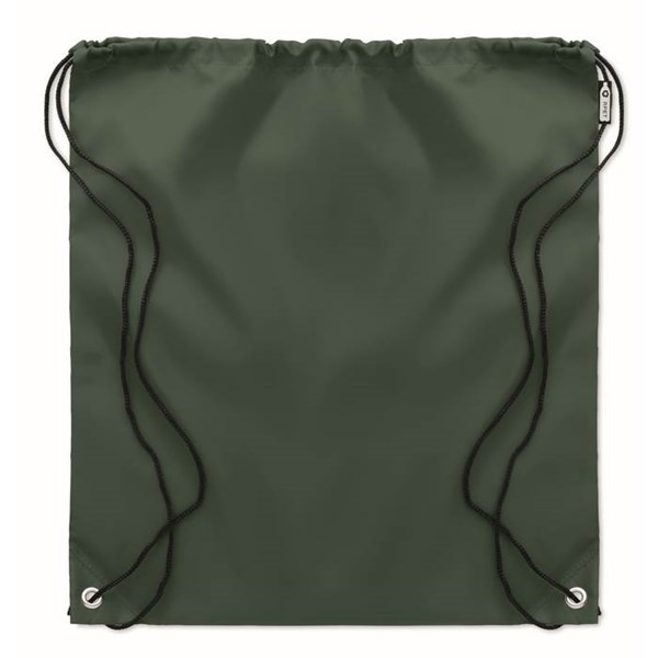 Obrázky: Tm. zelený ruksak so šnúrkami zo 190T RPET, Obrázok 2