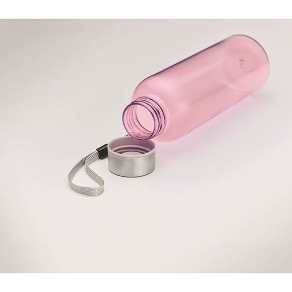 Obrázky: Fľaša z PET recyklátu 500 ml, transparentná ružová, Obrázok 5