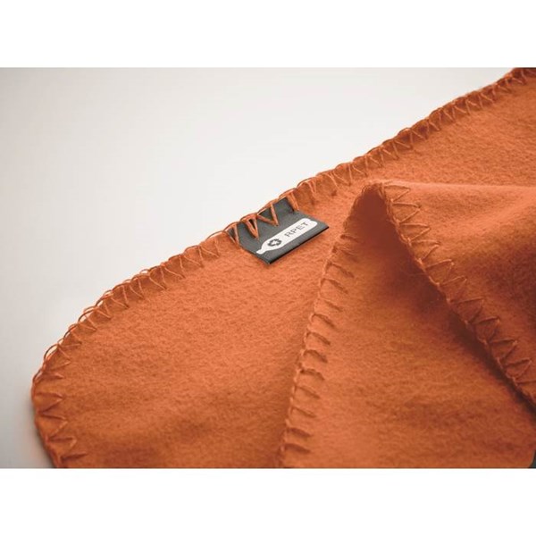 Obrázky: Flísová  cestovná deka z RPET s obalom, oranžová, Obrázok 4