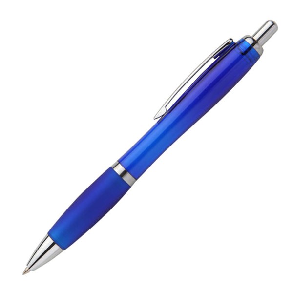 Obrázky: OKAY,guličkové pero,transparentná modrá, Obrázok 2