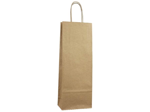 Obrázky: Papierová taška, 14x8x39cm,krútená šnúrka,prírodná