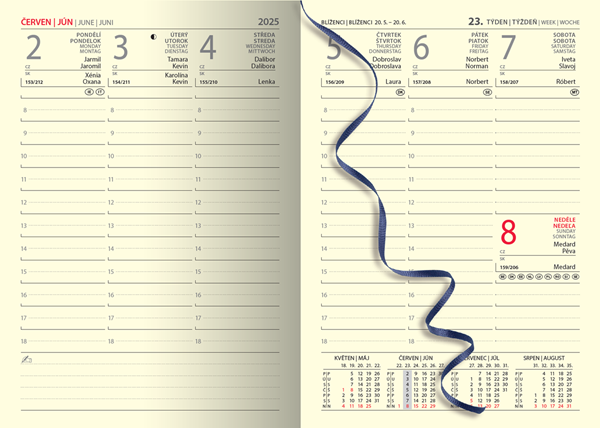 Obrázky: MANAGER 2025  týždenný A5 modrý diár, Obrázok 2