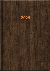 Obrázky: COLOR 2025, denný diár A5 hnedý - drevo