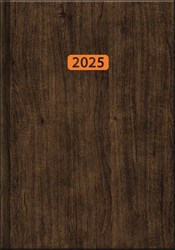 Obrázky: COLOR 2025, týždenný diár A5 hnedý - drevo