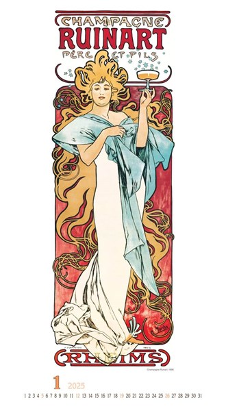 Obrázky: ALFONS MUCHA, nástenný kalendár 330x600 mm, Obrázok 2