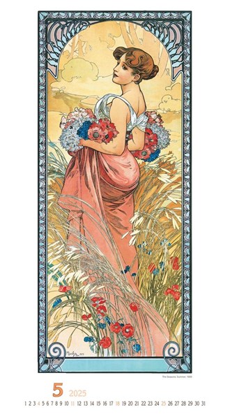 Obrázky: ALFONS MUCHA, nástenný kalendár 330x600 mm, Obrázok 6