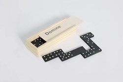 Obrázky: Hra domino v drevenom boxe s vysúvacím viečkom