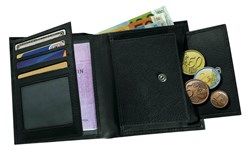 Obrázky: Čierna pánska kožená peňaženka