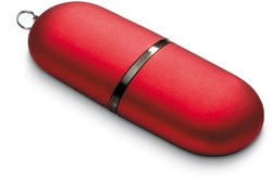 Obrázky: Infocap červený oválny USB flash disk,pútko 64GB