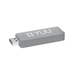 Obrázky: Šedý USB flash disk 64 GB, podsvietené logo