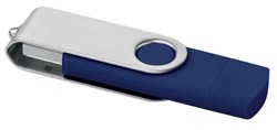 Obrázky: Tmav.modrý OTG Twister USB flash disk s USB-C,64GB