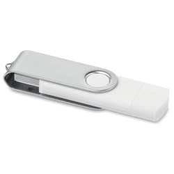 Obrázky: Biely OTG Twister USB flash disk s USB-C, 64GB