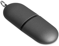 Obrázky: Infocap titanový ovál. USB flash disk,očko,64GB
