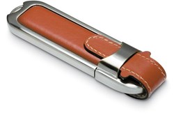 Obrázky: Datashield hnědé USB, kovovo-kožené puzdro 64GB