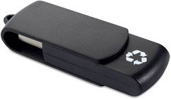 Obrázky: Recycloflash čierny otočný USB disk 64 GB