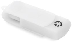 Obrázky: Recycloflash biely otočný USB disk 64 GB
