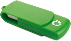 Obrázky: Recycloflash zelený otočný USB disk 64 GB