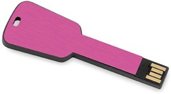 Obrázky: Keyflash hliník.flash disk,tvar kľúča 64 GB,ružová