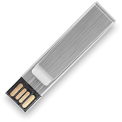 Obrázky: Strieborný hliníkový flash disk 64GB s klipom