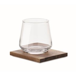 Obrázky: Sada pohárov na whisky 200ml s akáciovou táckou