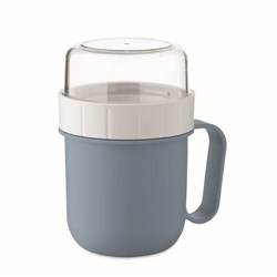 Obrázky: Cestovný dvojhrnček z PP 450ml/160ml, petrolejová