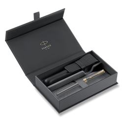 Obrázky: PP PARKER Sonnet Core Grey GT + čierne kož. puzdro