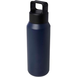 Obrázky: Nerez fľaša na vodu 600 ml, vákuov. izol., modrá