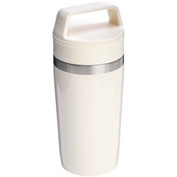 Obrázky: Cestovný nerez hrnček 350 ml, rukoväť, krémová