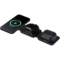 Obrázky: Čierna sklad.bezdrôt.nabíjačka 3v1/15W z rec. ABS