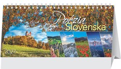 Obrázky: POÉZIA SLOVENSKA, stolový  štrnásťdenný kalendár, 297x138 mm