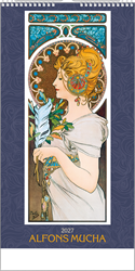 Obrázky: ALFONS MUCHA, nástenný kalendár 330x600 mm