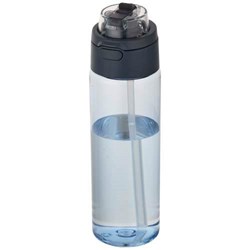 Obrázky: RPET fľaša 700ml so sklop. slamkou, priehľad.modrá