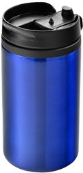 Obrázky: Modrý termohrnček s plastovým viečkom