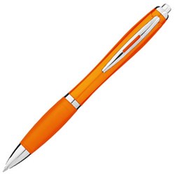 Obrázky: Oranžové  guličkové pero s úchopom